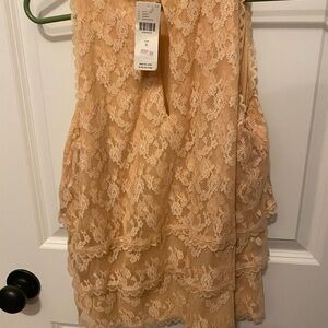 Anthropologie Peach Lace Top